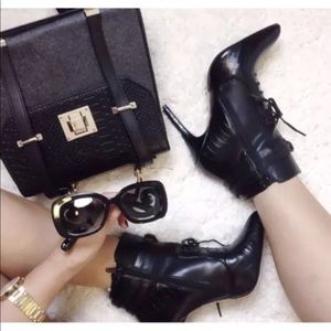 Altuzarra Black Laced Boots Booties Heels shoes